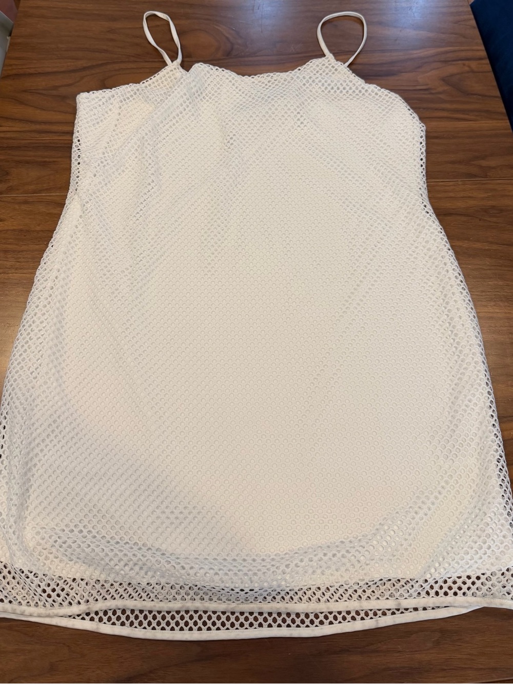 H&M Divided White  Fishnet-Trim Slip Dress